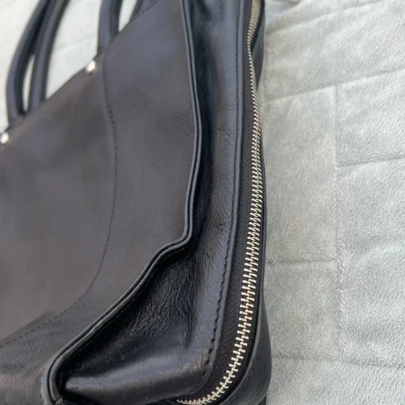 Rebecca Minkoff Black Leather MAB Tote with Side Zippers - Picture 4 of 9